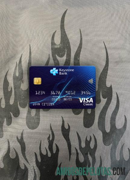 Nigéria Keystone Bank Visa Classic Card Photolook Frente exemplo real